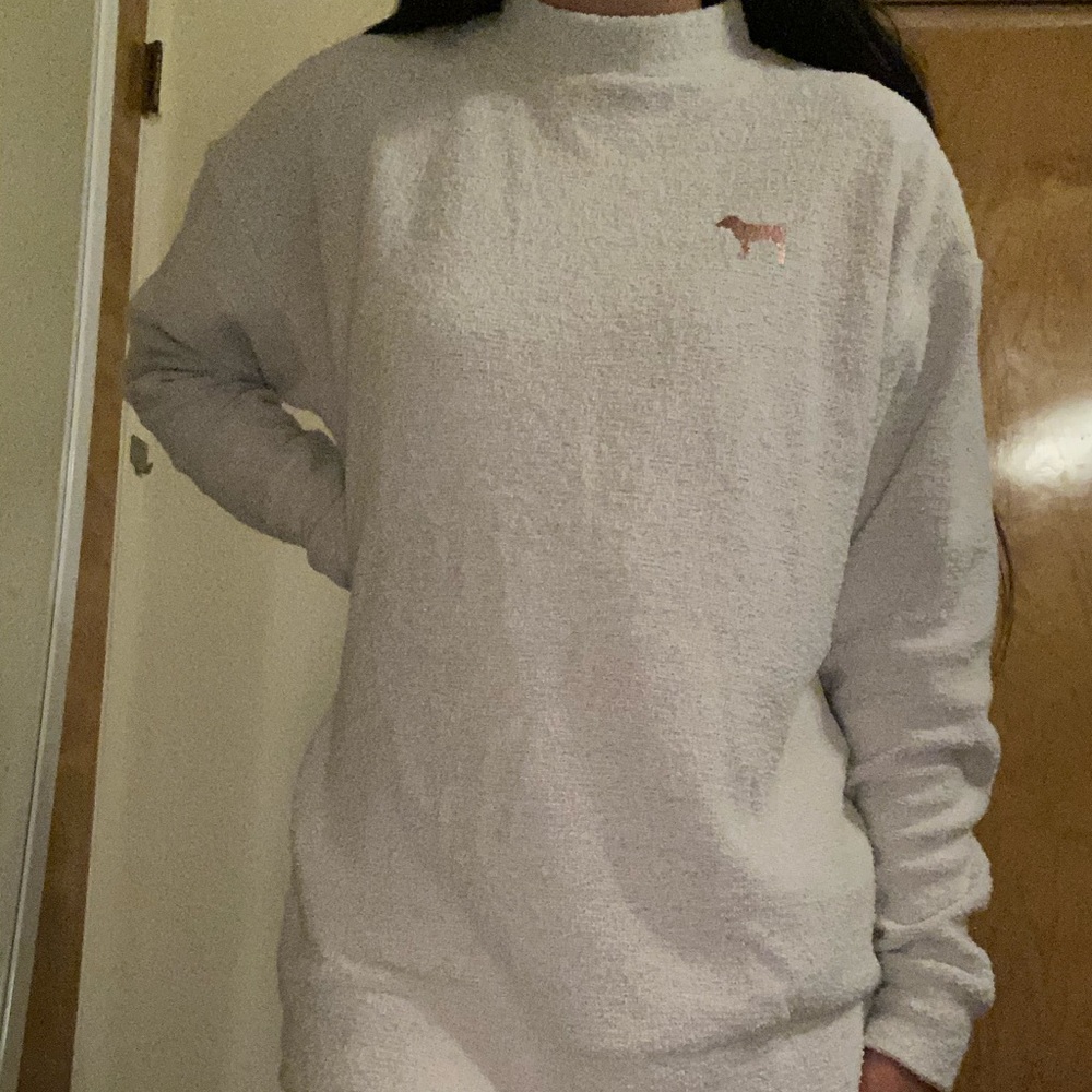 Super Cute Pink Oversized Mock Neck Sweater